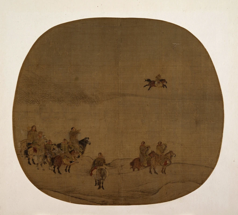 宋 陈居中(传) 胡骑春猎图24.1x27.3大都会