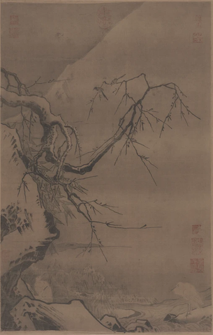 宋 马远 雪滩双鹭图 59x37.6台北