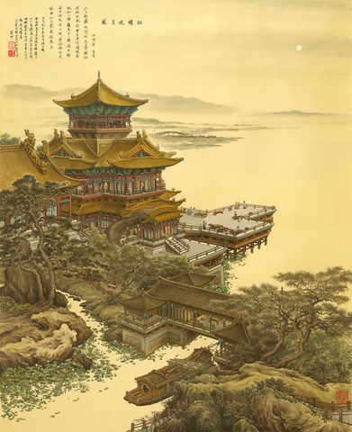 张孝友 江楼夜月 