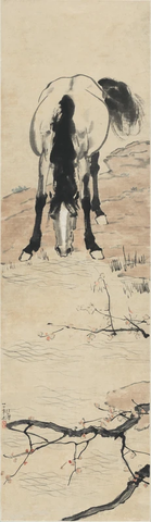 徐悲鸿 饮马图 纸本31.4x108.7 (2) 