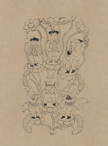 敦煌莫高窟藏经洞 晚唐 化生伎乐 