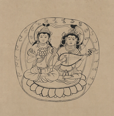 敦煌莫高窟藏经洞 晚唐 菩萨伎乐 (2) 