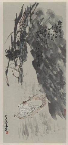 方增先-饮酒图轴 