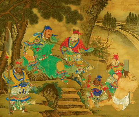 明 商喜 关羽擒将图103x122