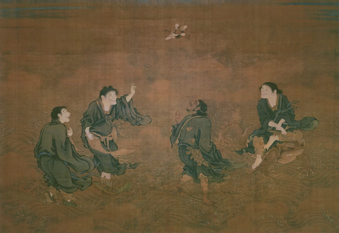 明 商喜 四仙拱寿 绢本 98.3x143.8台北