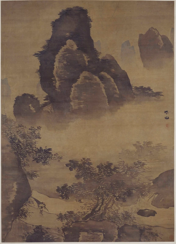 明 张路 山雨欲来图轴47x36