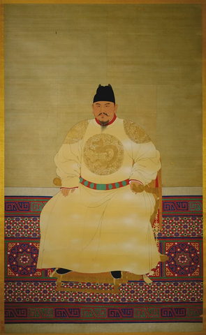 明 明太祖朱元璋坐像图轴137x84