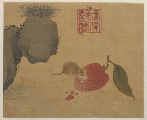 明 朱瞻基 瓜鼠图册页纸本28.2x38.5北京