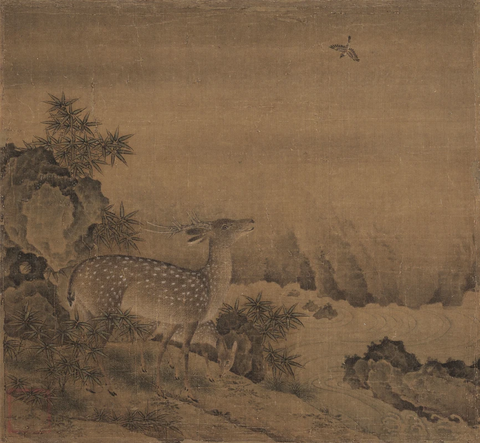 明 母子鹿图 24.1x26大都会博物馆