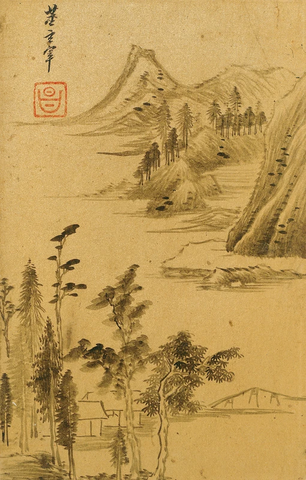 明 董其昌山水十二开-绢 (4)