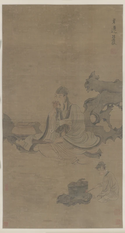 明 陈老莲 老迟像(立轴)绢本95x51