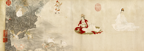 明丁云鹏五相观音图卷纸本28.58x134