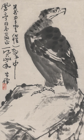 李苦禅-雄鹰图轴83X50画芯 