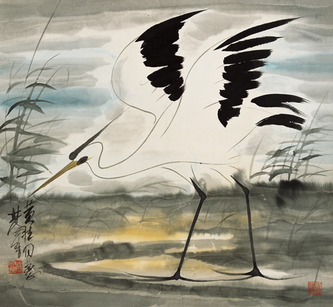 林凤眠 鹭鸶 77×71 