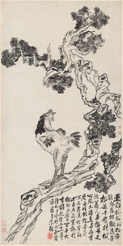 清  李鱓 百事大吉图 纸本 62x123安徽博物馆