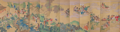 清 12屏群仙祝寿手卷全卷52x195