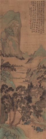 清 华岩 梅竹春音图 绢本 57.8x172.4