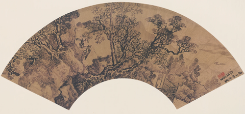 清 周薡 山水圖纸本35x65-1