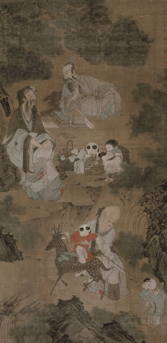 清 王文炜 祝寿图轴绢140x68天博