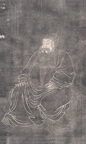 清 达礼善 关夫子像赞拓本60x36