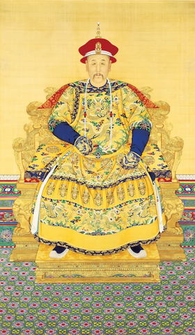 清 郎世宁 雍正朝服像轴35x60