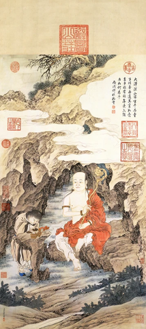 清 金廷标 罗汉图纸本99．7x53．4北京