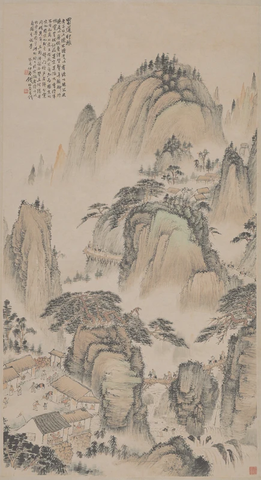 清 钱松喦 蜀道行旅图82x44