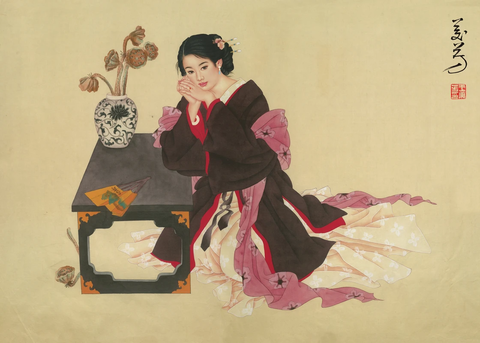 王美芳 沉思女78x109 