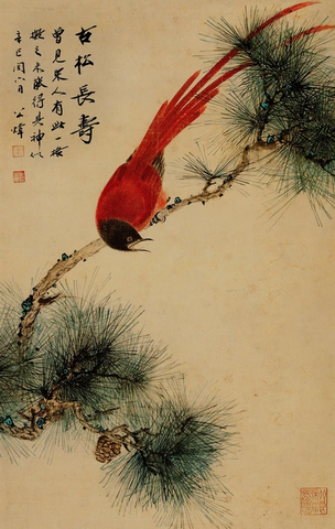 田世光 古松长寿立轴纸本52×31 