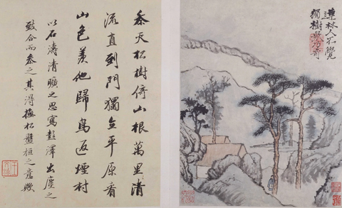 石涛 渊明诗意册页10 连林人不觉，独树众乃奇