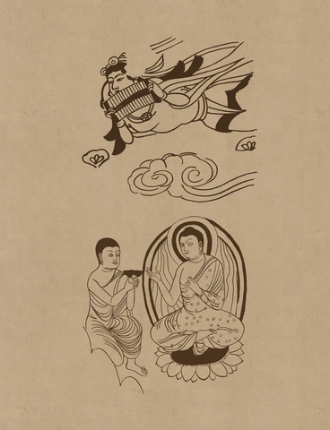 石窟 克孜尔壁画线描稿 (16)  