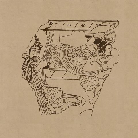 石窟 克孜尔壁画线描稿 (18)  