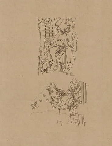 石窟 克孜尔壁画线描稿 (2)  