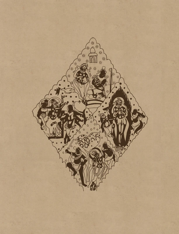 石窟 克孜尔壁画线描稿 (6)  