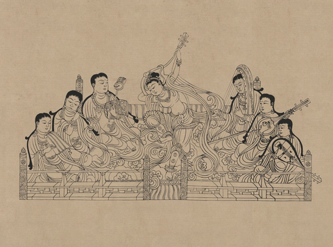 莫高窟112窟 中唐 西方净土经变中的舞乐 