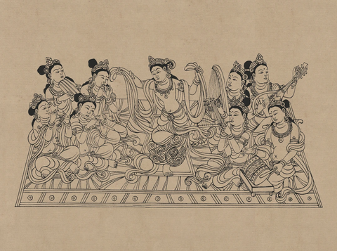 莫高窟112窟 中唐 金刚经经变中的舞乐 