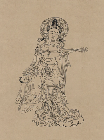 莫高窟146窟 中唐 菩萨伎乐 