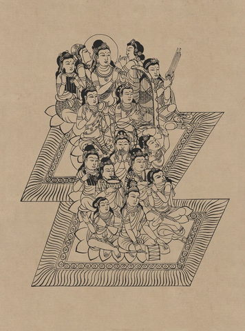 莫高窟220窟 初唐 东方药师经变中的菩萨伎乐 