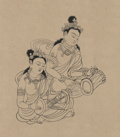 莫高窟220窟 初唐 菩萨伎乐 