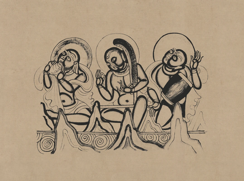 莫高窟254窟 北魏 药叉伎乐 (2) 