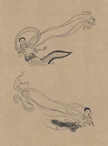 莫高窟290窟 初唐 飞天伎乐 