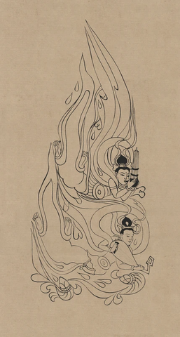 莫高窟301窟 隋 飞天伎乐 (2) 