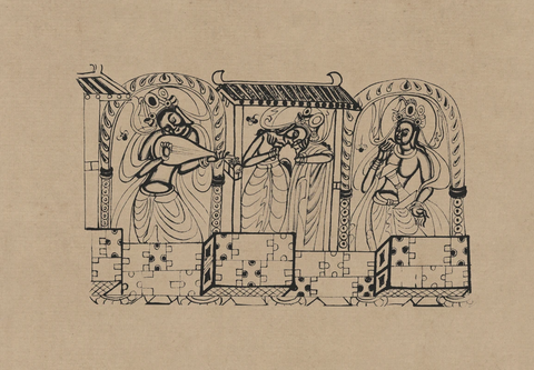 莫高窟345窟 北魏 天宫伎乐 