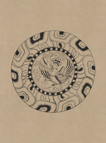 莫高窟360窟 中唐 藻井中迦陵频伽伎乐 