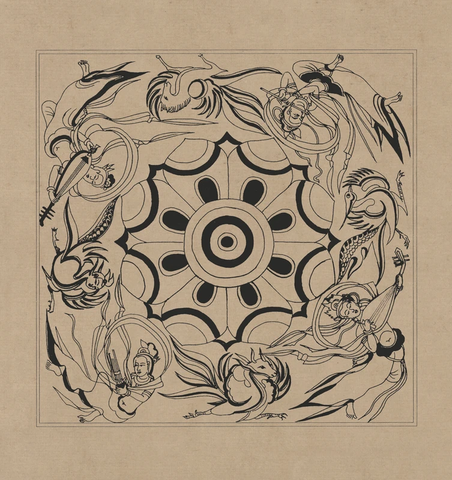 莫高窟4041窟 隋 藻井中的飞天伎乐 