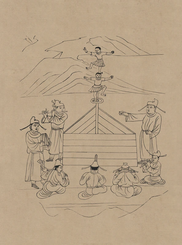 莫高窟72窟 五代 百戏 (2) 