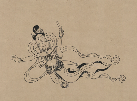 莫高窟85窟 晚唐 飞天伎乐 (2) 