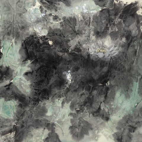 藏娇 荷花 斗方 99-99 _1