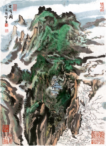 近现代大师  陆严少出峡图轴纸本68x49 