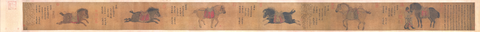 金  赵霖昭陵六骏图卷绢本27.4x444
